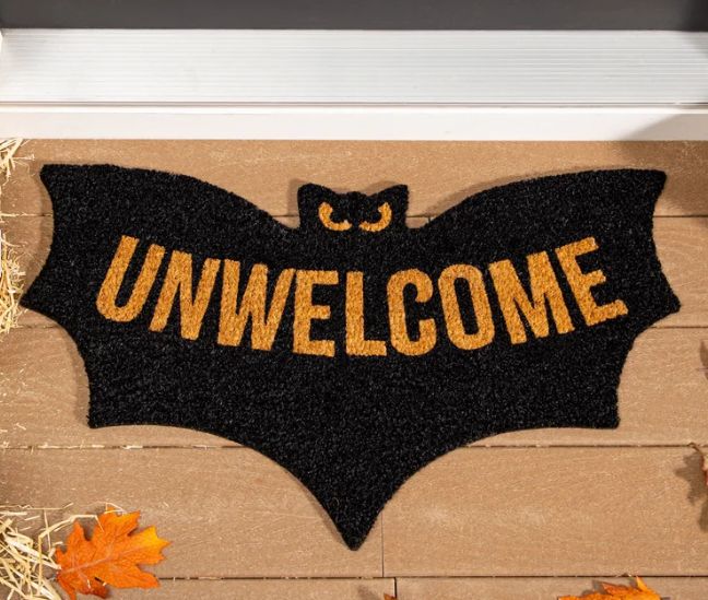 Unwelcome Bat Shaped Coir Mat