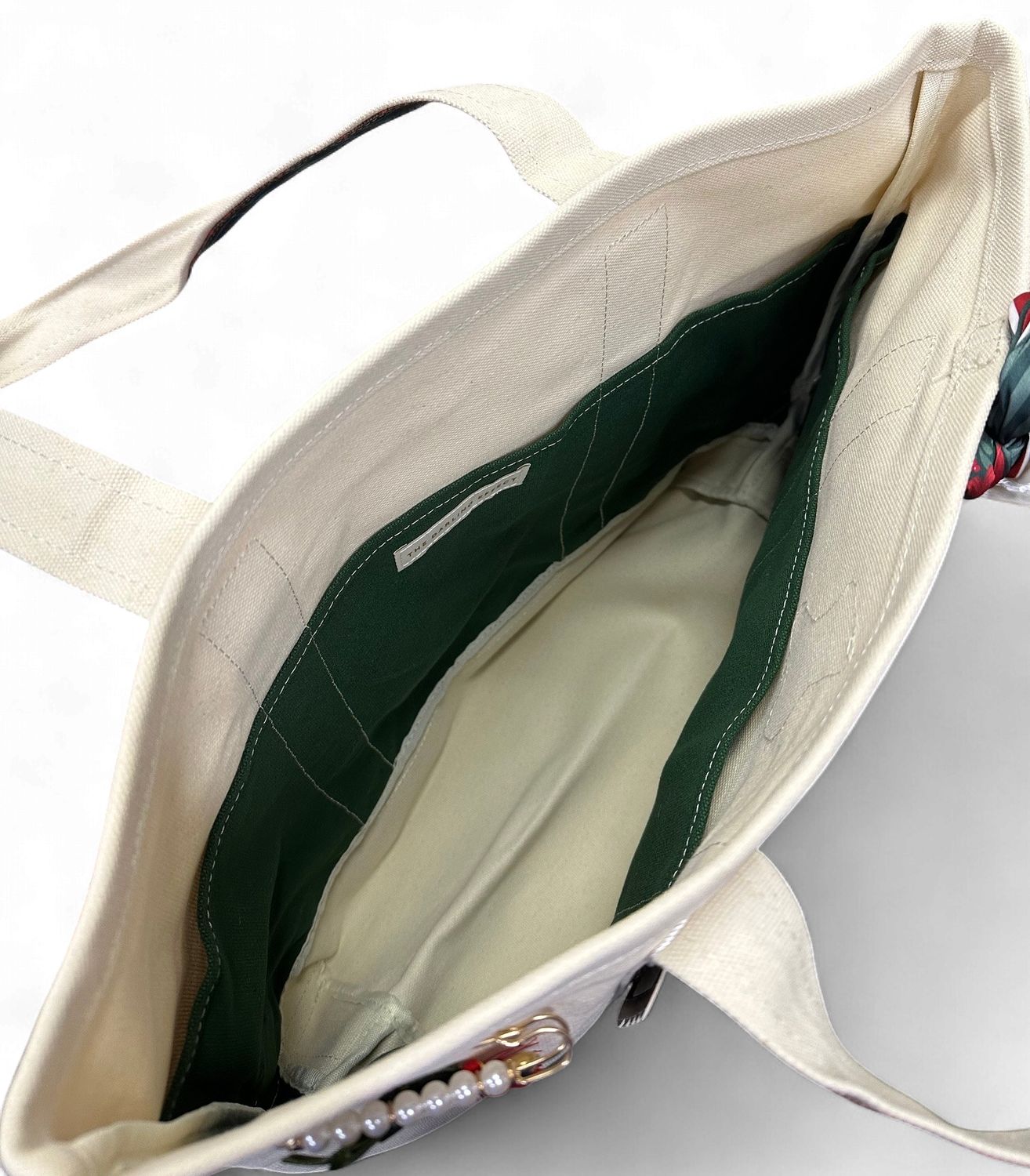 The Darling Canvas Tote Bag Evergreen Plaid