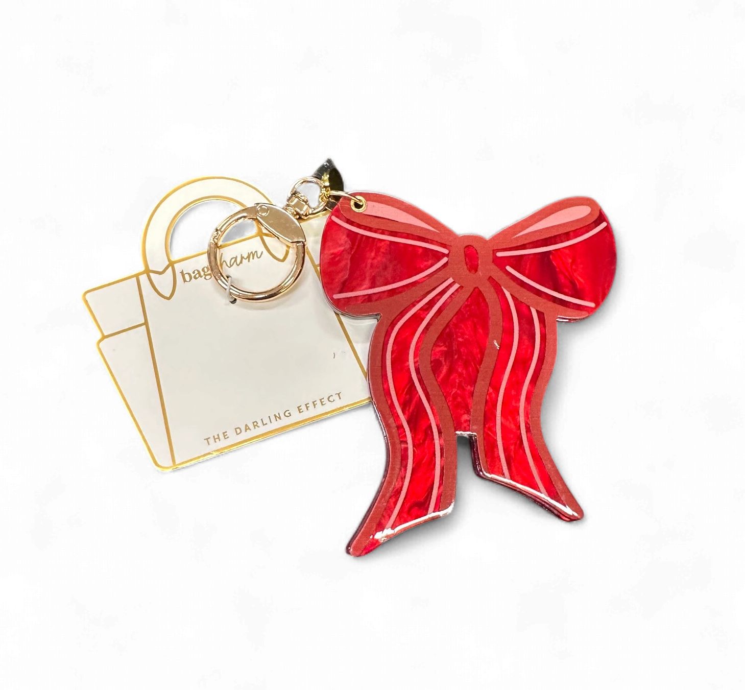 Mirror Bag Charm- Red Bow