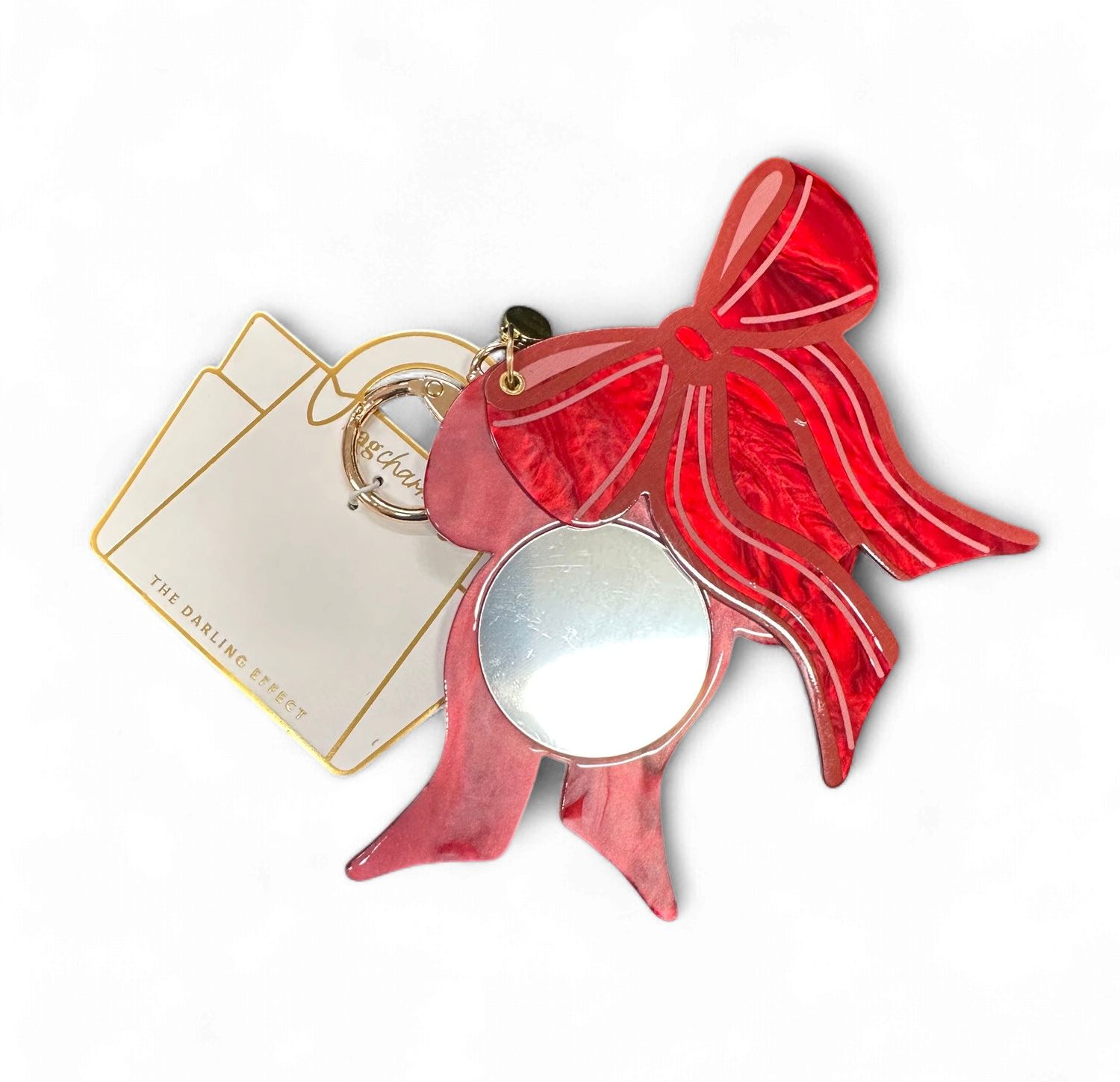 Mirror Bag Charm- Red Bow