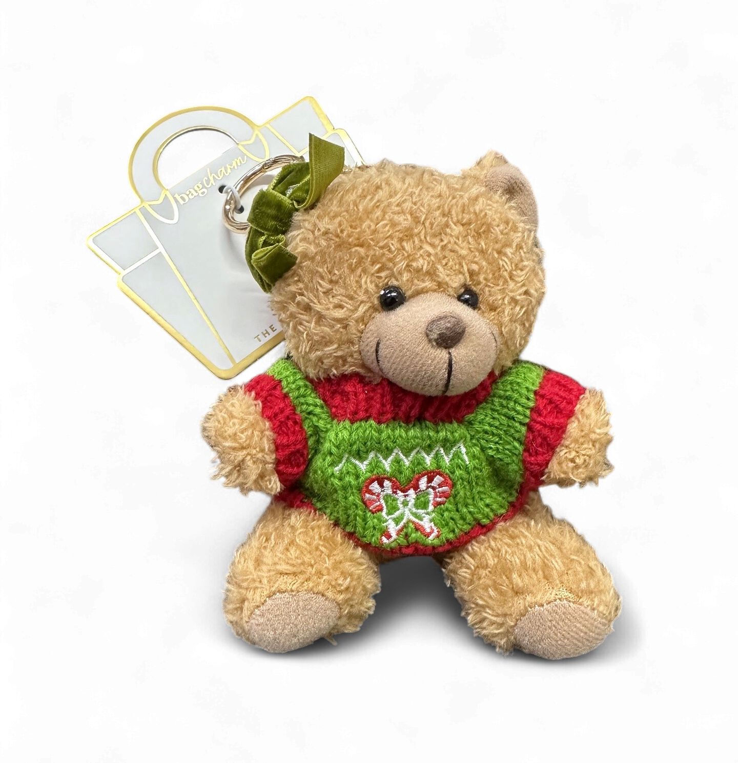 Teddy Bear Bag Charm- Peppermint Twist