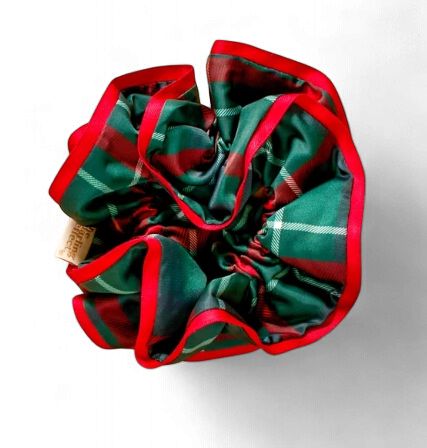 Ruffle Up Scrunchie- Evergreen Plaid