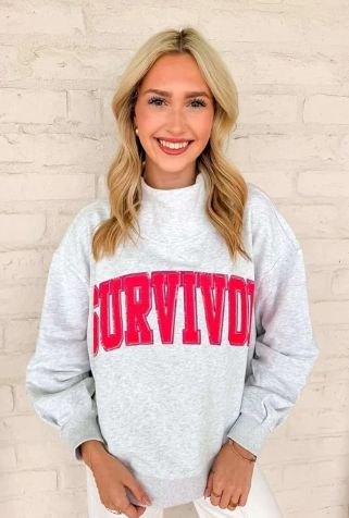 Queen Of Sparkles Grey Mock neck Survivor Sweatshirt