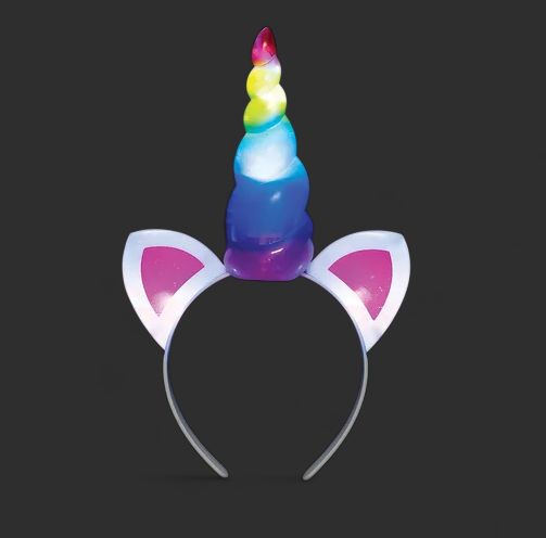 Light-Up Rainbow Unicorn Headbands (12 Pack)
