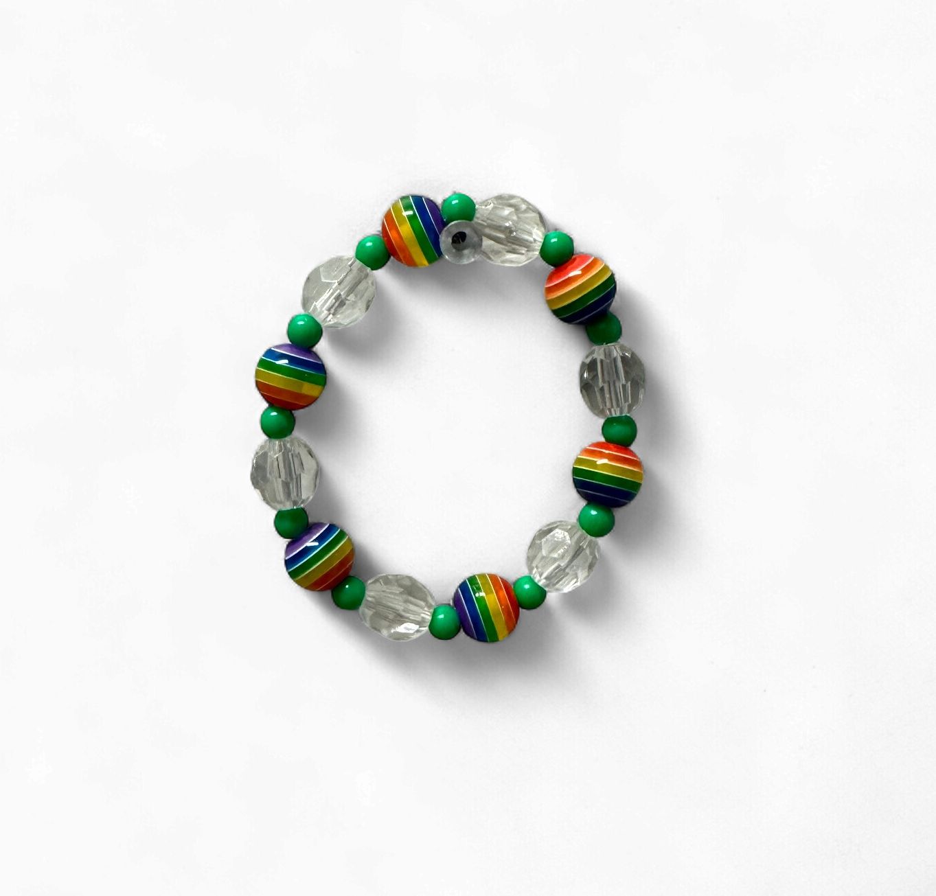 7" 12mm Rainbow &amp; Facet Beads Bracelet (EACH)
