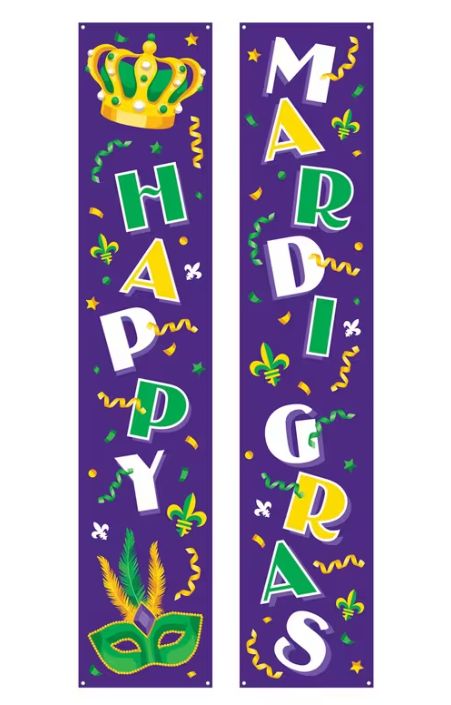 Mardi Gras Pillar Banners