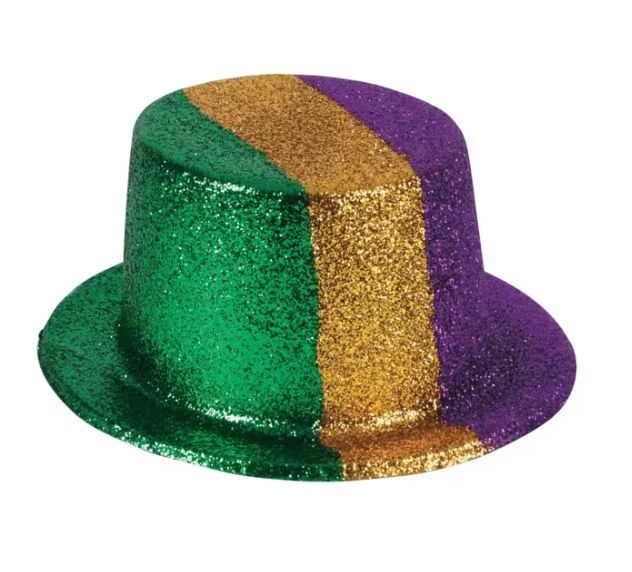 Mardi Gras Glitter Top Hats (pack of 12)