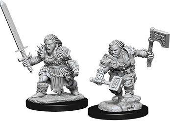 Pathfinder Deep Cuts Unpainted Miniatures: W8 Dwarf Female Barbarian