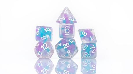 RPG Dice Set (7): Cotton Candy Glowworm