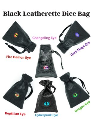 Black Leatherette Dice Bag