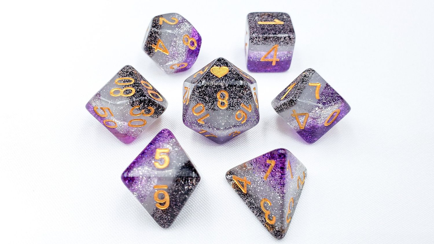 Prismatic Asexual Pride Dice Set
