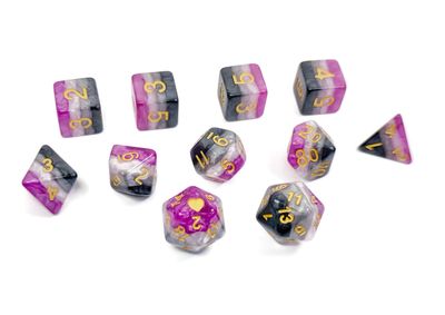 Asexual Pride Dice Set