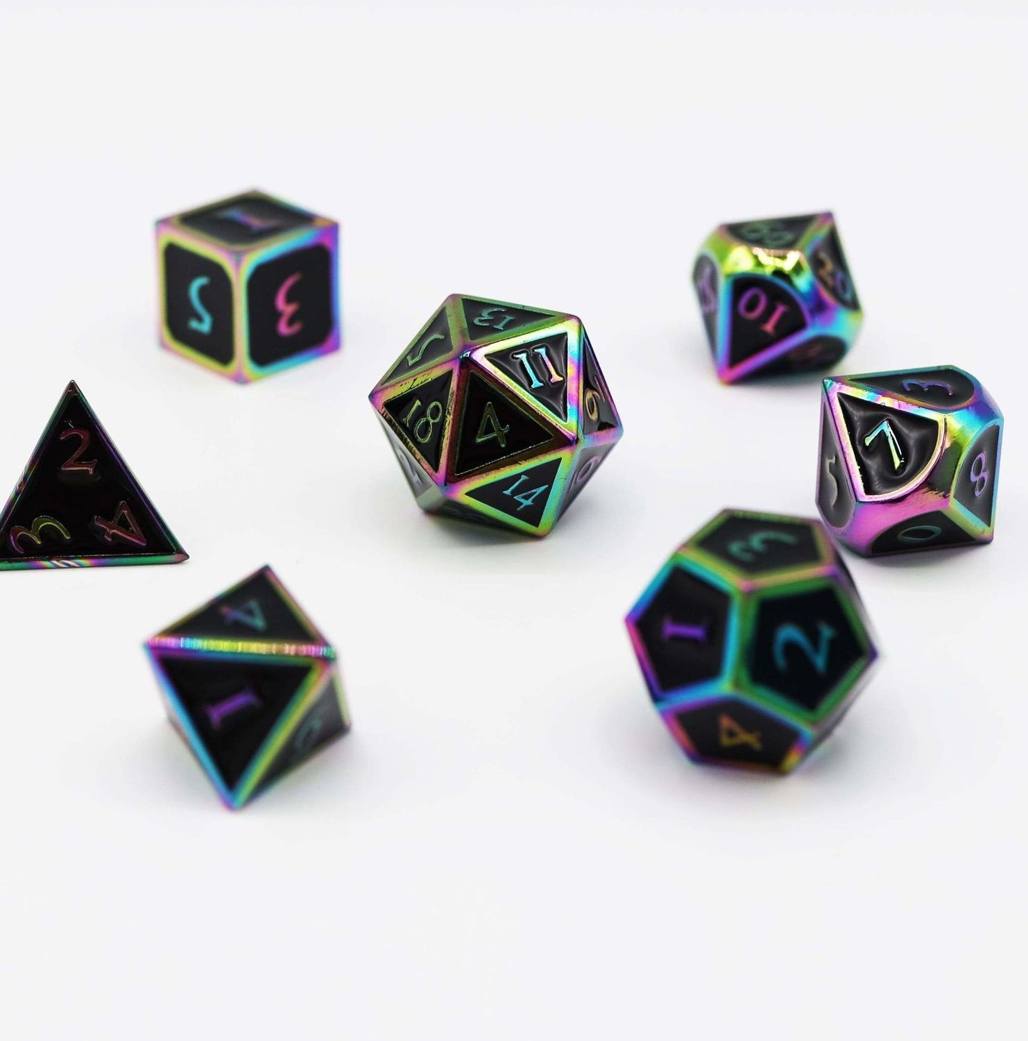 Burnt Opal with Embossed Onyx  Metal Dice