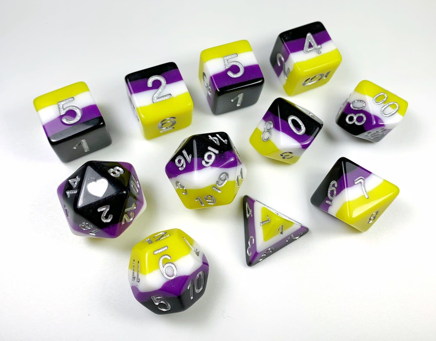 Vibrant Non-Binary Pride Dice Set