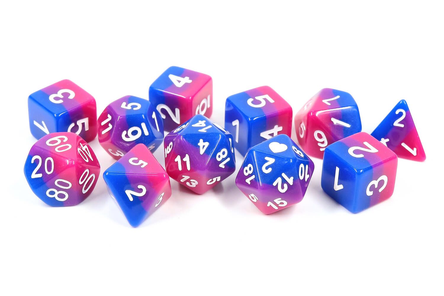 Vibrant Bisexual Pride Dice Set