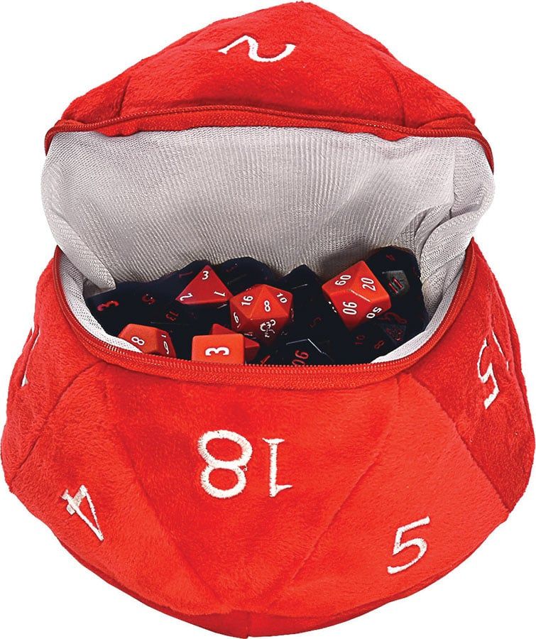 Dungeons &amp; Dragons RPG: Red and White D20 Plush Dice Bag