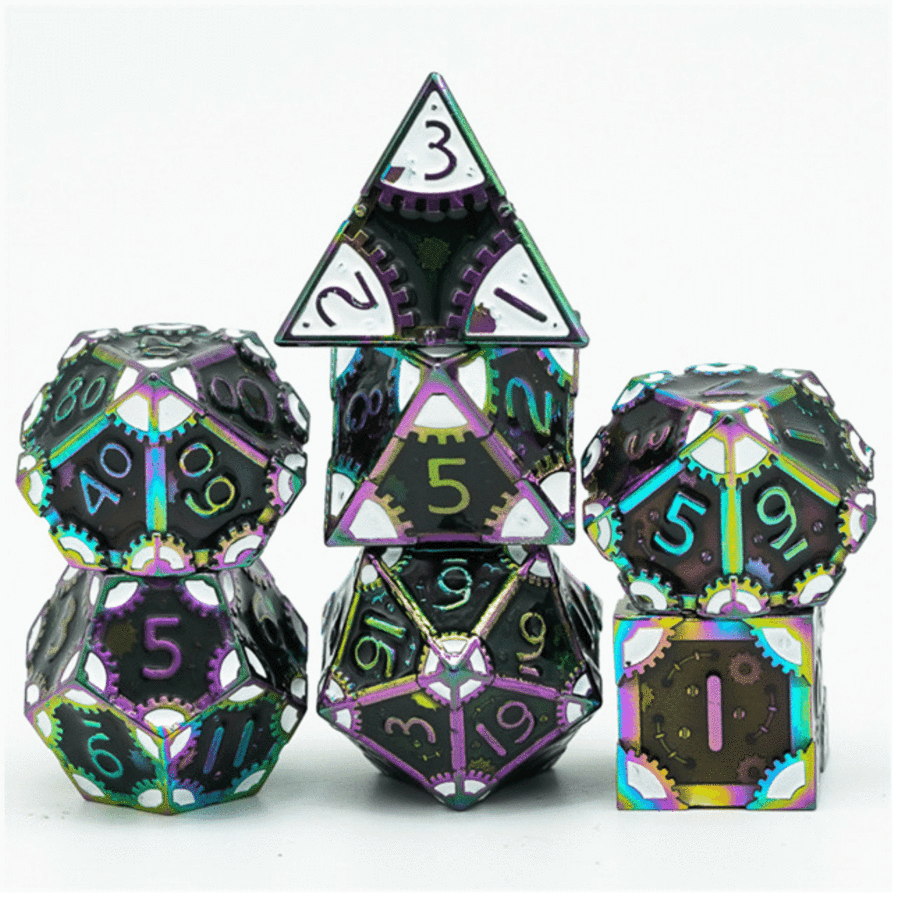 Steampunk Dark Lord RPG Metal Dice Set