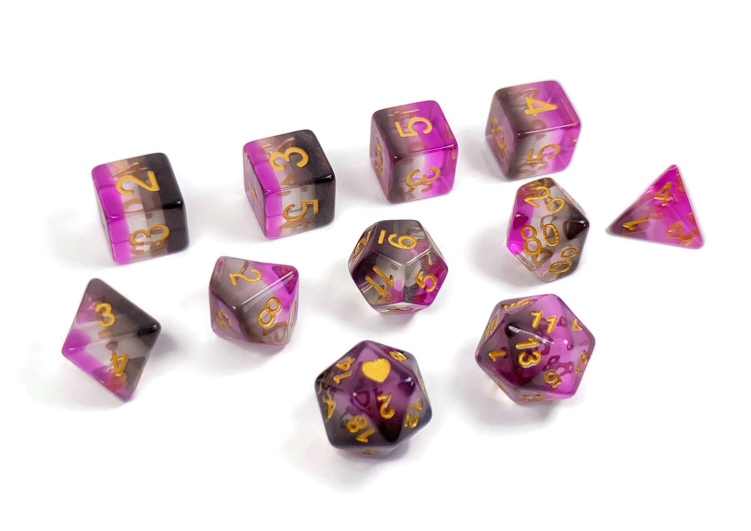 Translucent Asexual Pride Dice Set