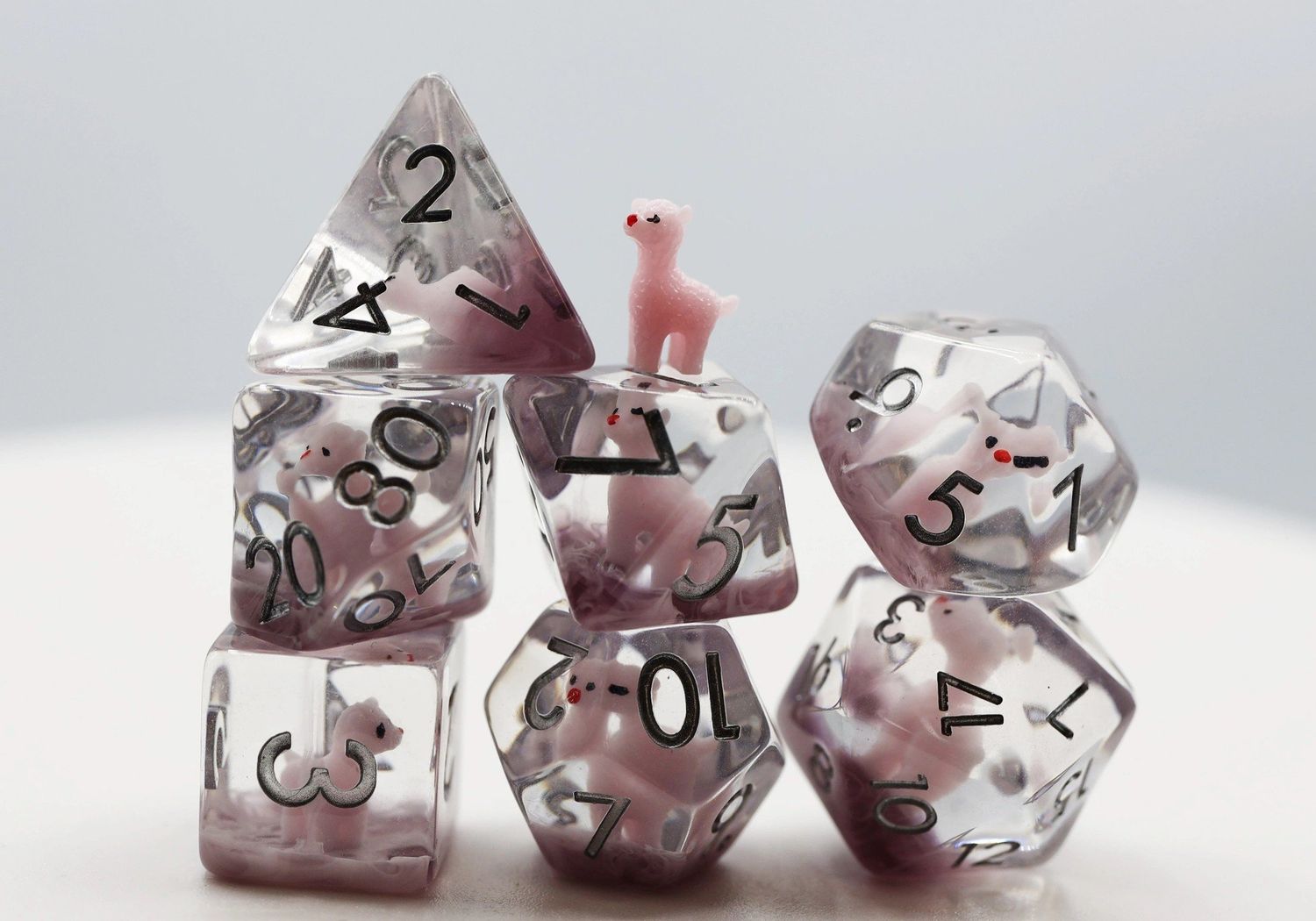 Pink Alpaca RPG Dice Set