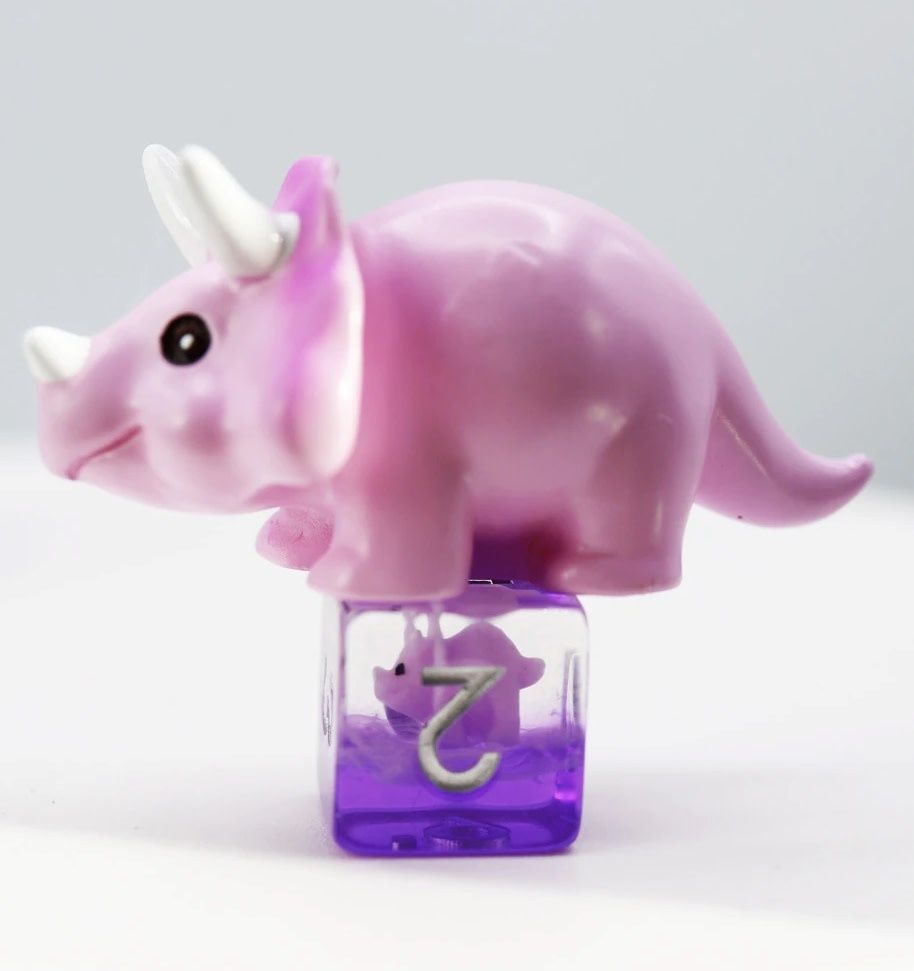 Pink Triceratops RPG Dice Set