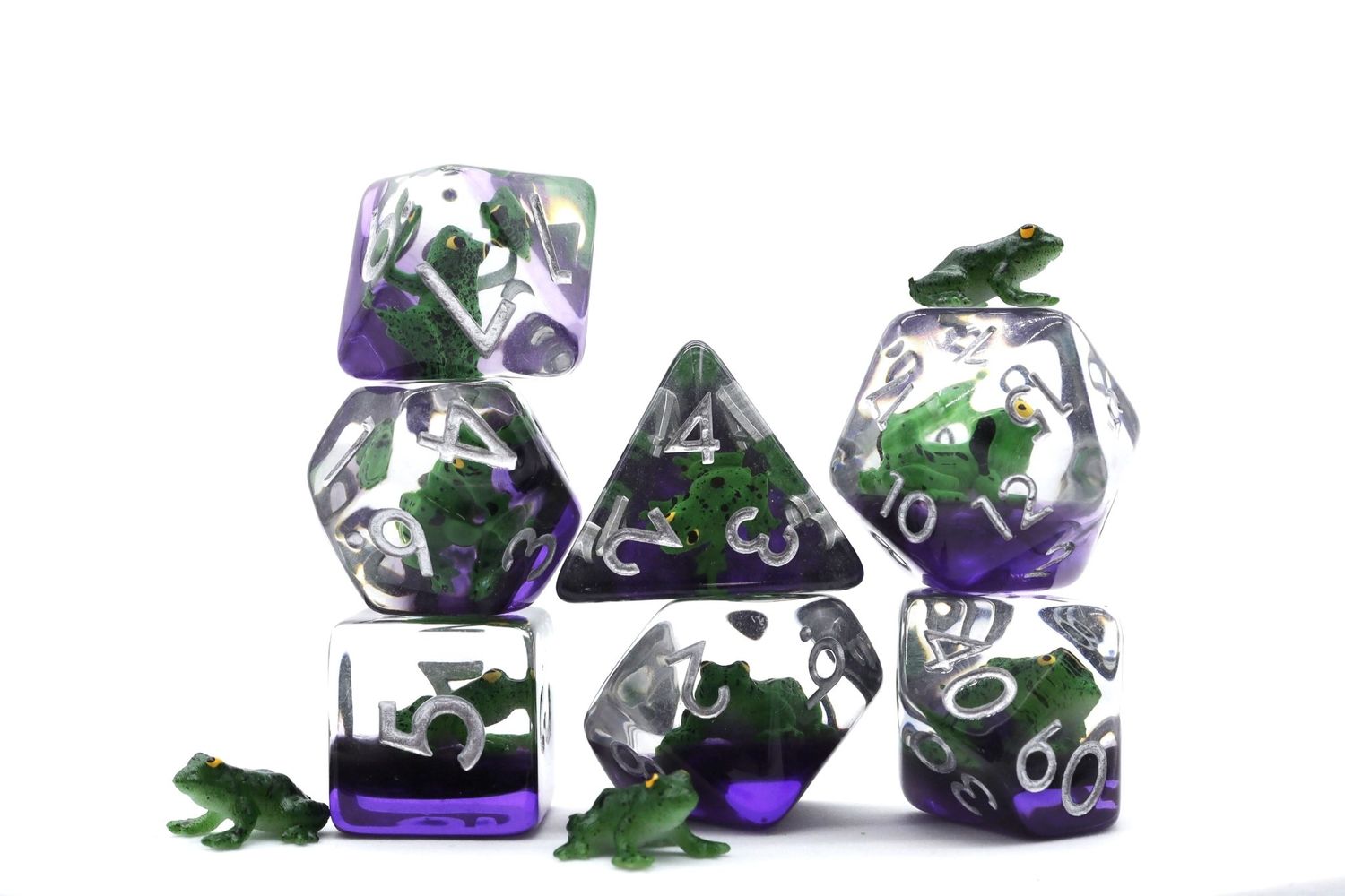 Green Poison Frog RPG Dice Set