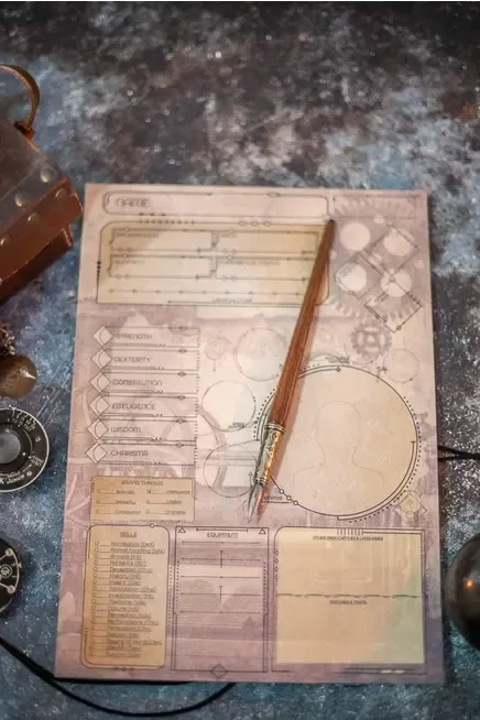 Notepad Character Sheet Dnd Role Playing Game 50 Pages