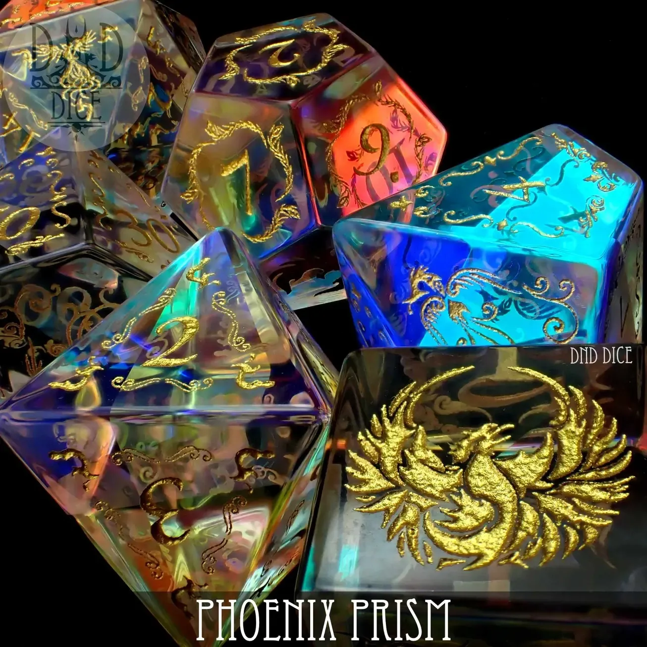 Phoenix Prism Glass (Gift Box) RPG Dice Set