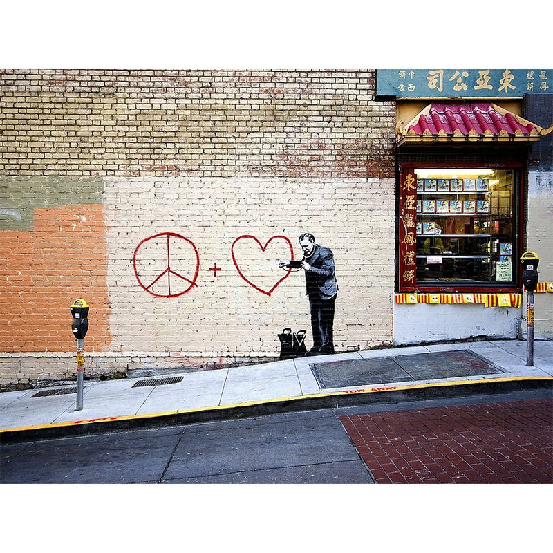 URBAN ART GRAFFITI - BANKSY PEACEFUL HEARTS DOCTOR