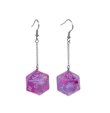 D20  Galaxy Earrings
