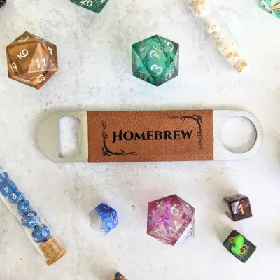D&amp;D Inspired Vegan Leather Bottle Opener