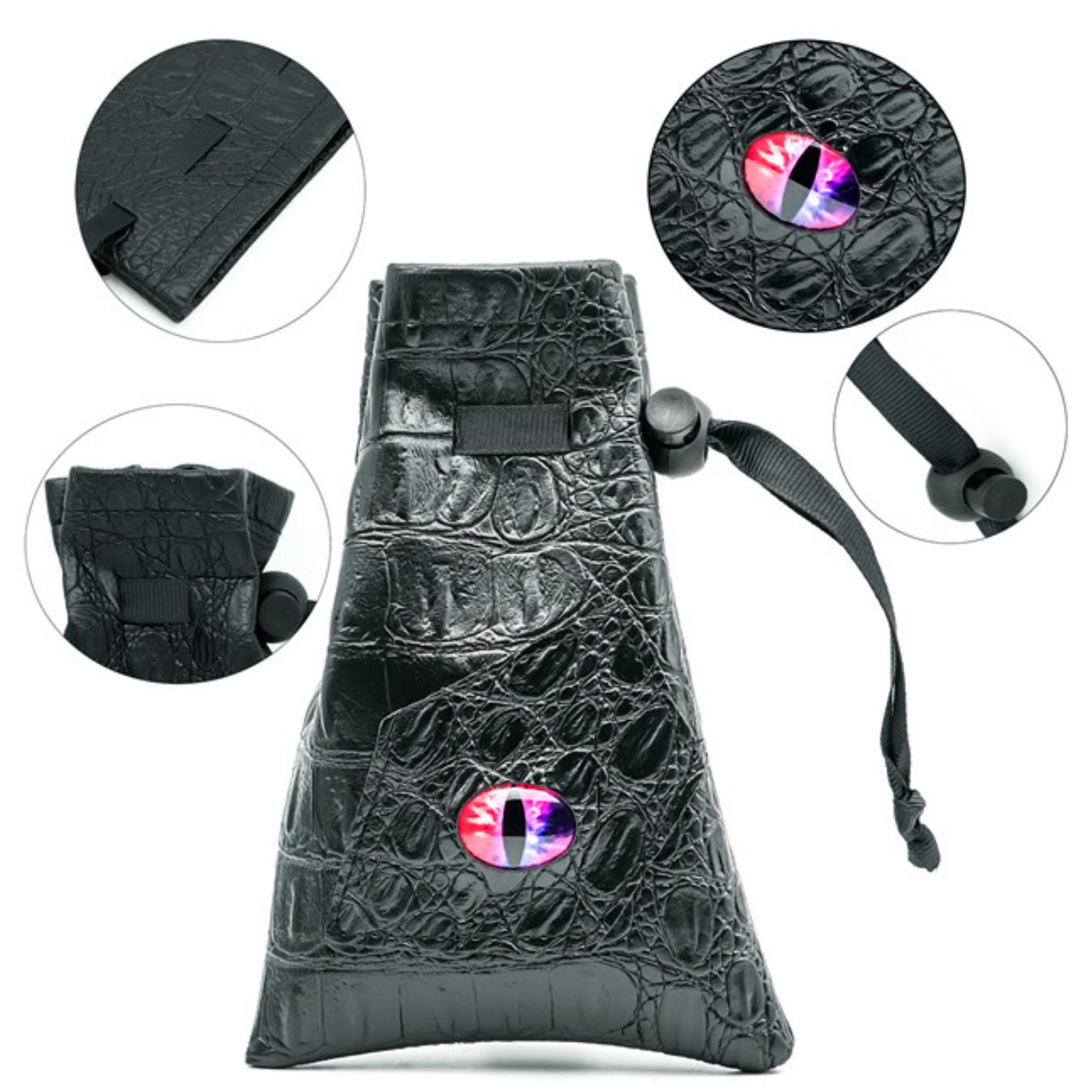 Black Leatherette Dice Bag, Variation: Changeling Eye