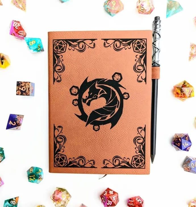 Mini Dot Vegan Leather Campaign Journal, Variation: The Waiting Wyvern