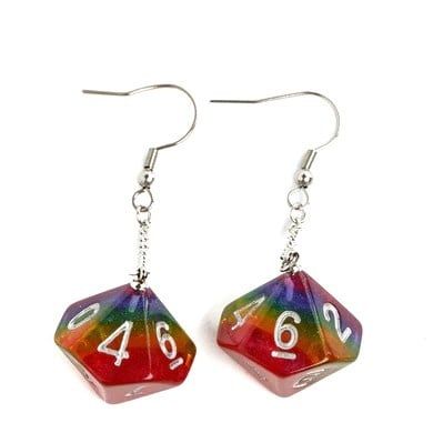D10 Galaxy Earrings, Color: Glitter Rainbow