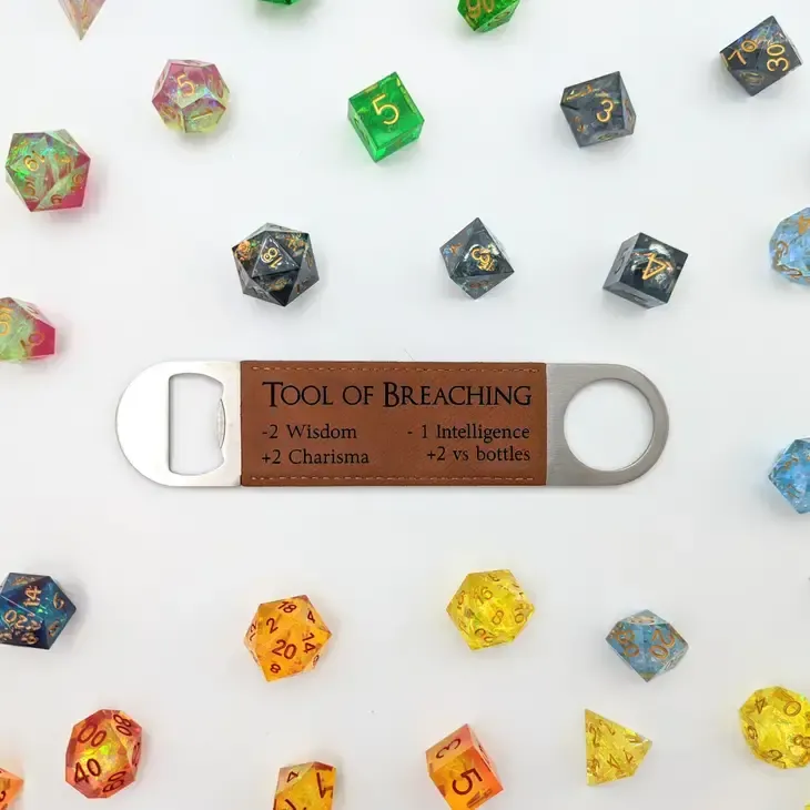 D&amp;D Inspired Vegan Leather Bottle Opener, Variation: Tool of Breaching