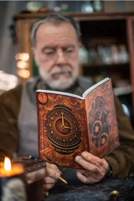  Notebook A5 Steampunk Vintage Rustic Bullet Journal, Variation: Gears