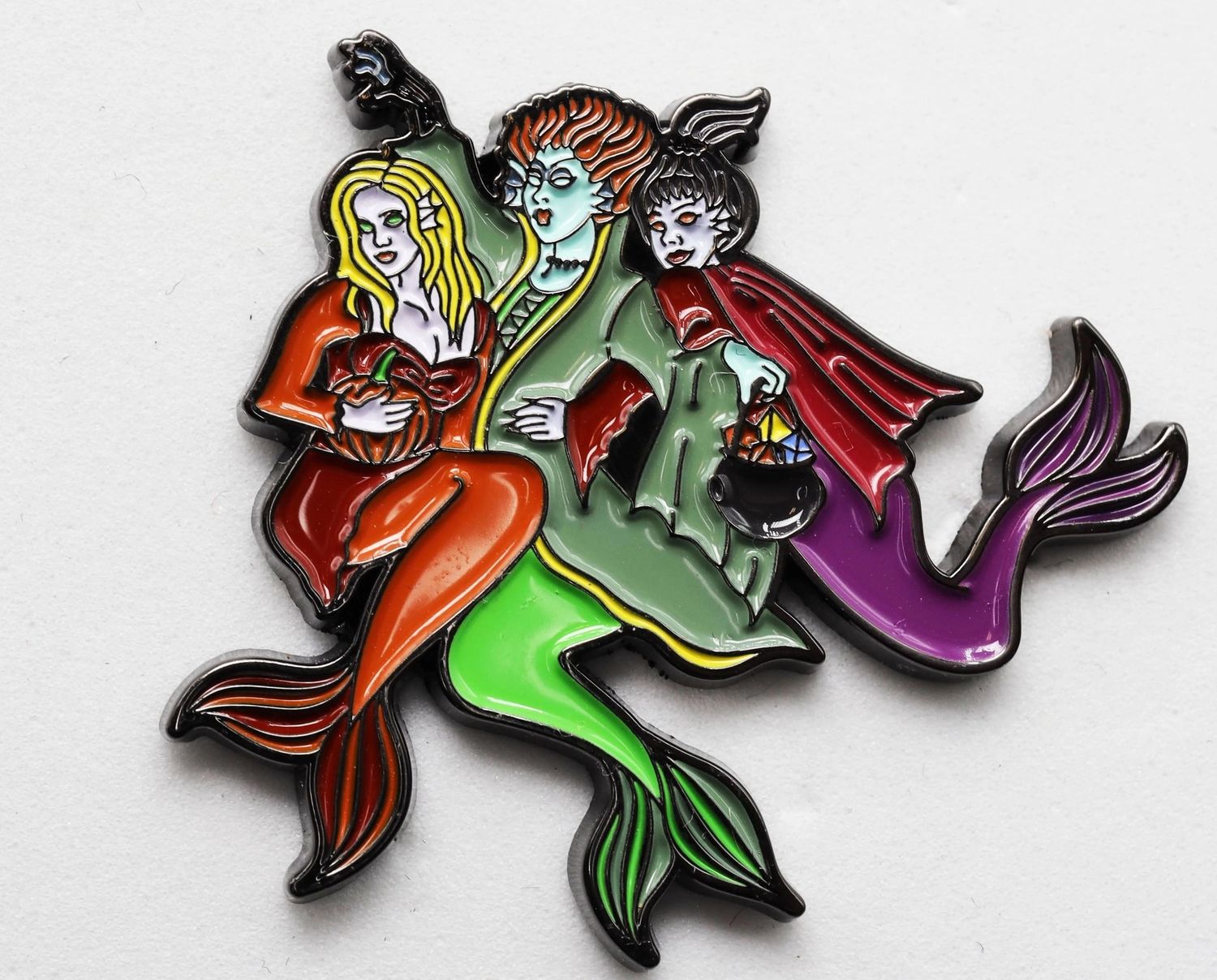 Trick or Treat Monster Enamel Pins, Variation: 3 Witches - Mermaids