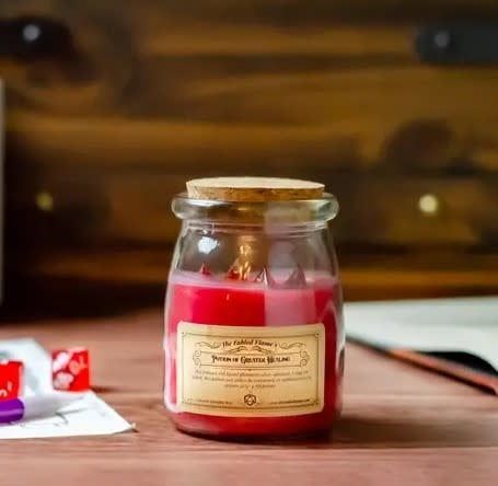 Potion Bottle Candle by Fabled Flame, Variation: Red - Potion of Greater Healing