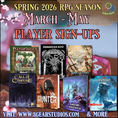 Spring 2026 Season Role Playing Game Sign-ups