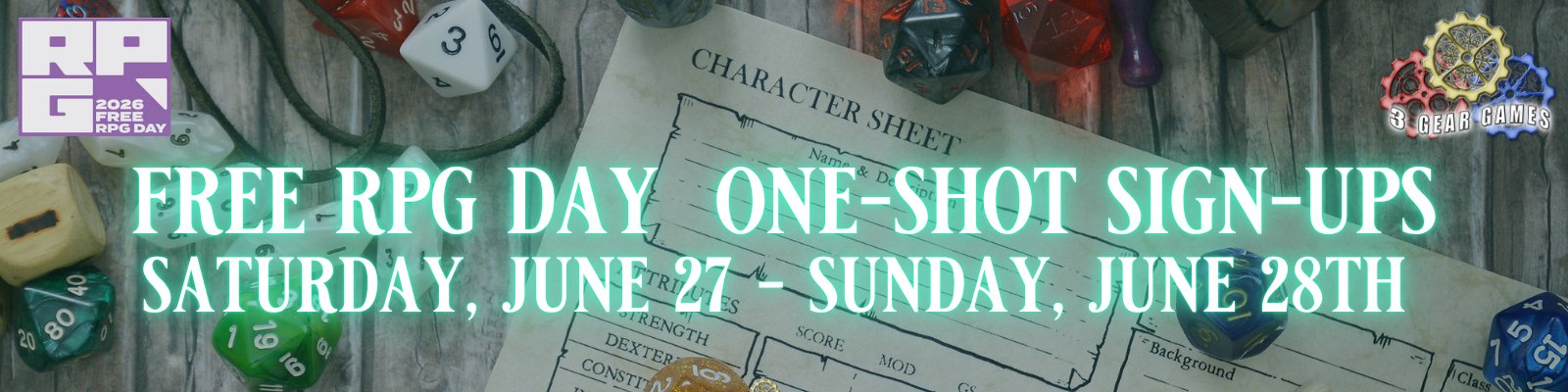 Free RPG Day One-Shot Sign-Ups — Saturday June 27 to Sunday June 28