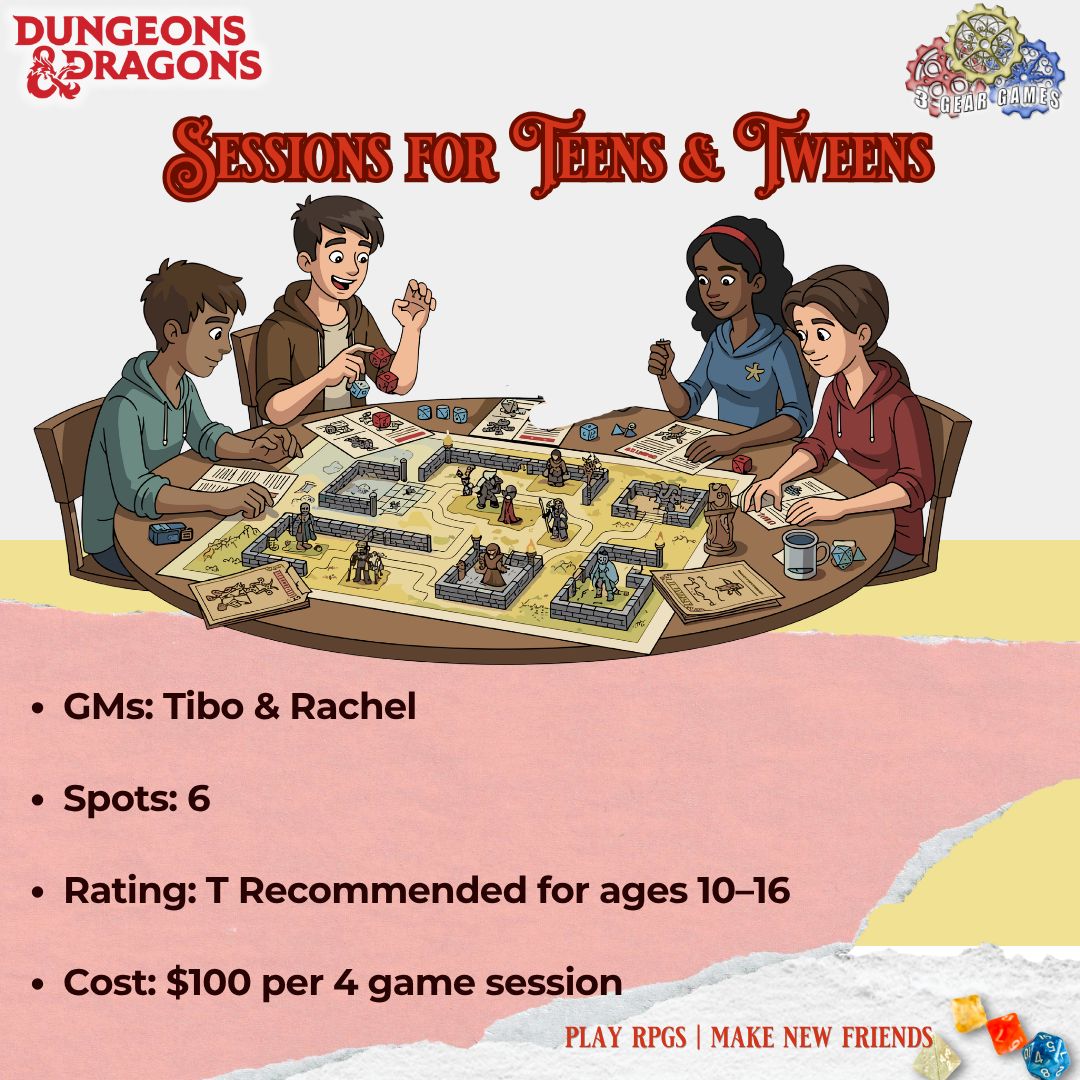 (May)  Dungeons &amp; Dragons Sessions for Teens &amp; Tweens