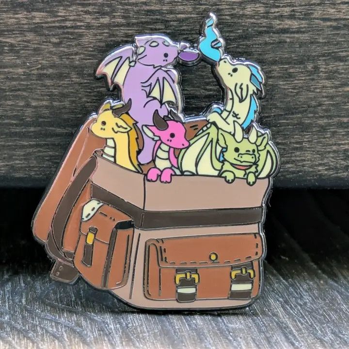 RPG Hard Enamel Pin - Mimic Gaming Co. 3, Variation: Bag of Dragons