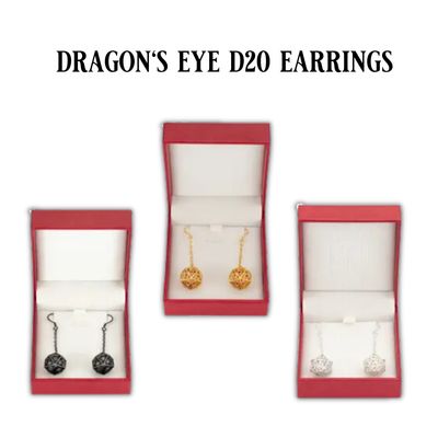 Dragon's Eye D20 Dice Earrings 