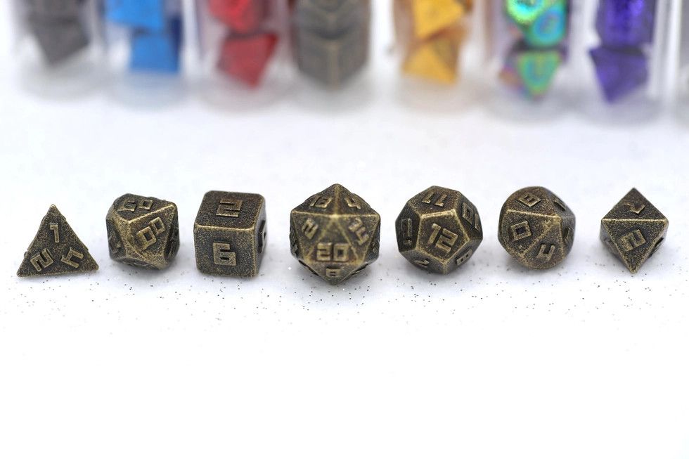 10mm Mini RPG Dice Set, Color: Ancient Gold