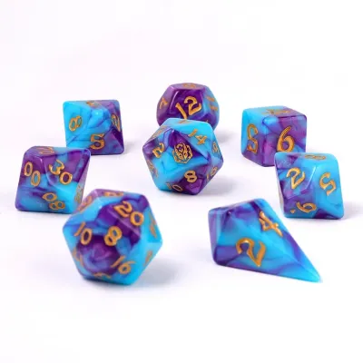 Wyrmforged Rollers - Rounded Edge 8 Piece Polyhedral Dice Set