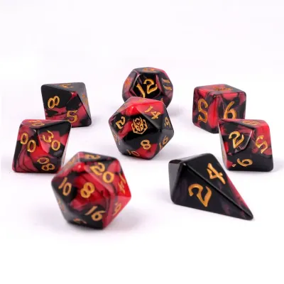 Wyrmforged Rollers - Rounded Edge 8 Piece Polyhedral Dice Set