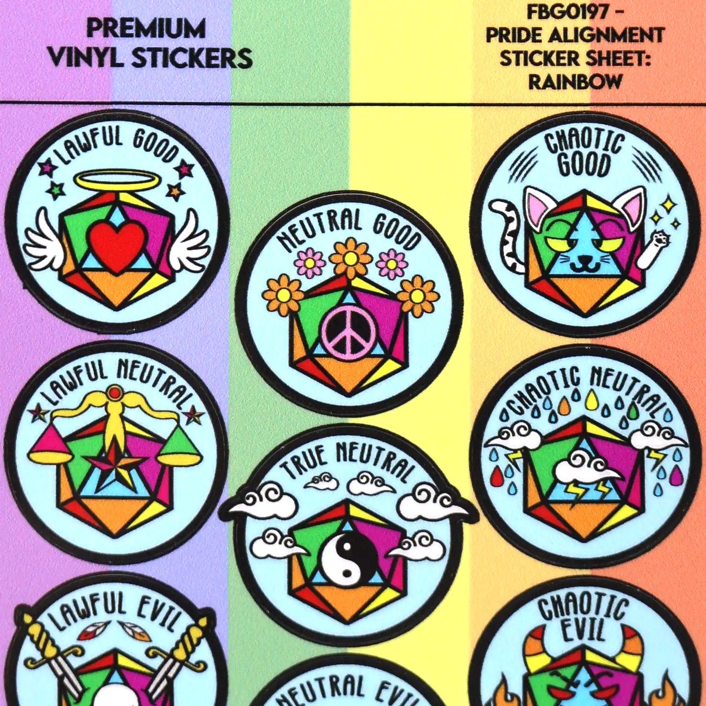 Pride Alignment Sticker Sheet, Variation: Rainbow