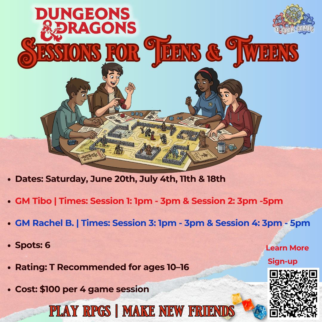 (June/July) Dungeons &amp; Dragons Sessions for Teens &amp; Tweens