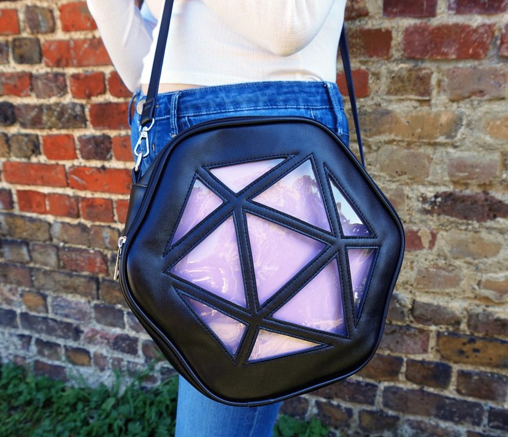 D20  Ita Crossbody Bag, Color: Black &amp; Purple