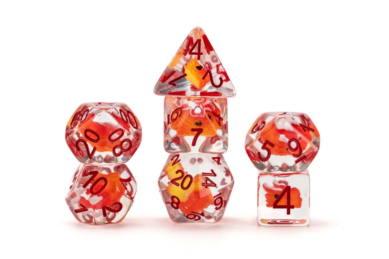 Dragon Storm Inclusion Resin Dice Set, Variation: Red Dragon