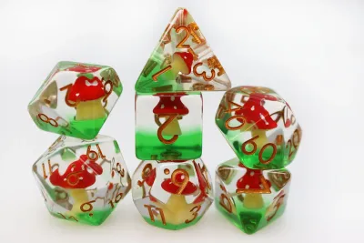 Mushroom Inclusion RPG Dice Set
